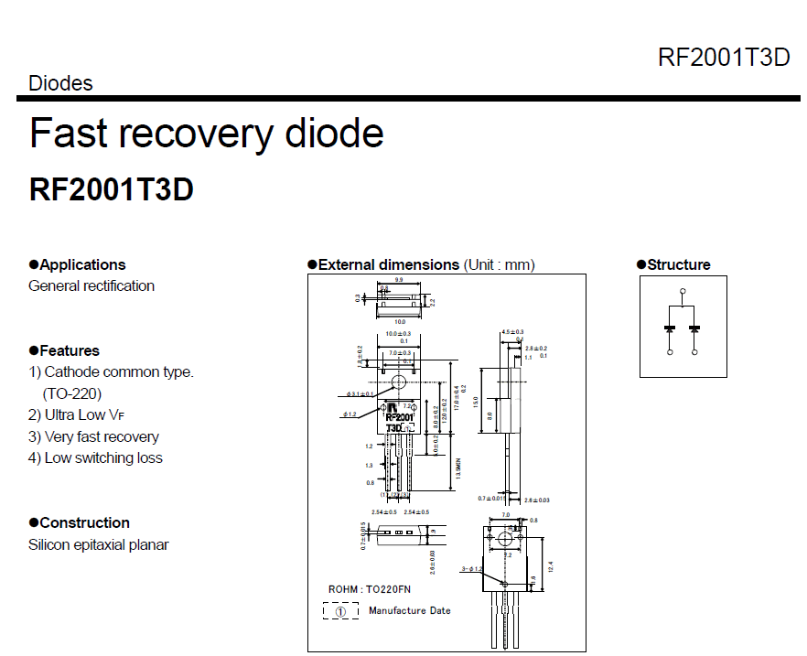 RF2001 / Fast recovery diode