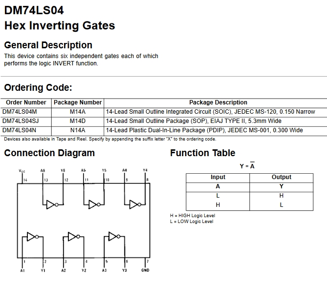 Circuit Intégré National Semiconductor DM74LS04N - Neuf Dans Son Emballage D'origine
