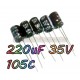 220uF-35V-105C อิเล็คโทรไลค์คาปา-(แพ็คละ5ตัว)